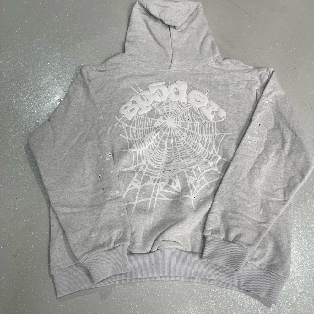 Gray Spider Web Men's Hoodie